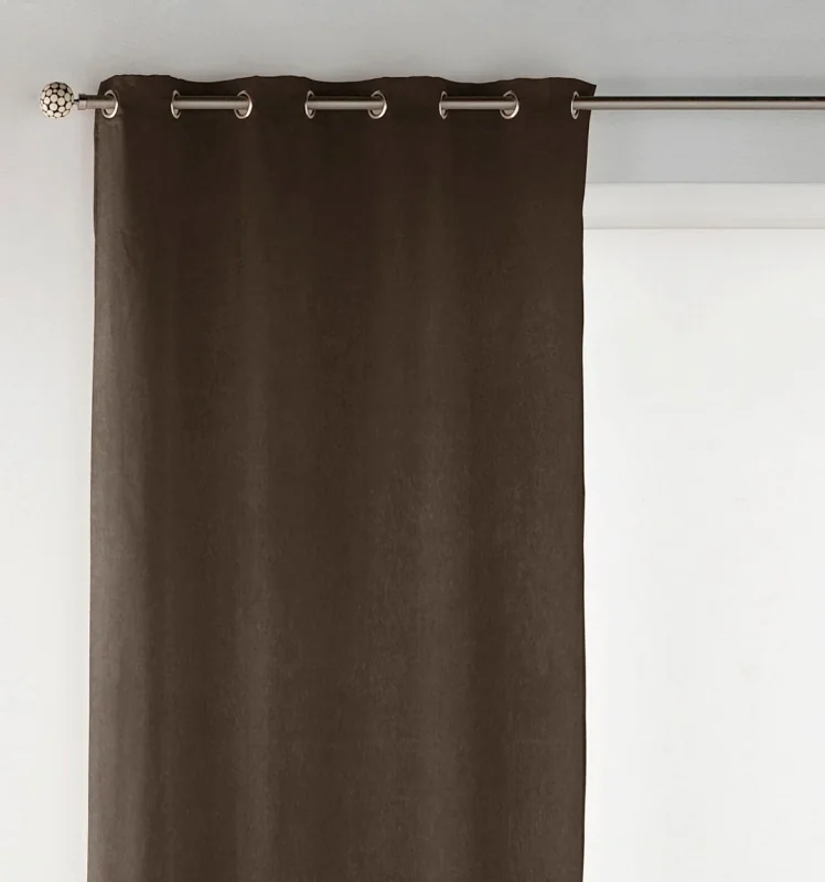 Melanie chocolate velvet curtain