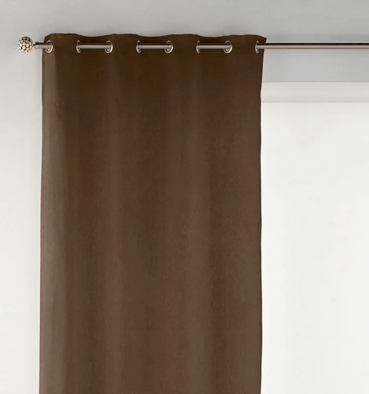 Melanie taupe velvet curtain