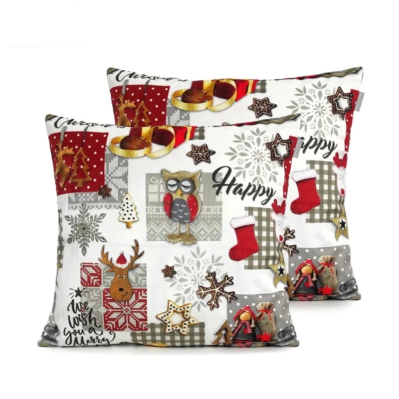 Copricuscino natalizio in velluto Naf Naf Naive Xmas 45x45(2) cm multicolore