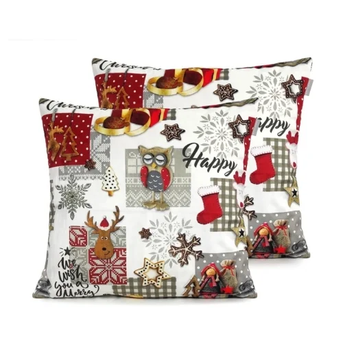 Christmas velvet cushion covers Naf Naf Naive Xmas 45x45(2) cm multicolor