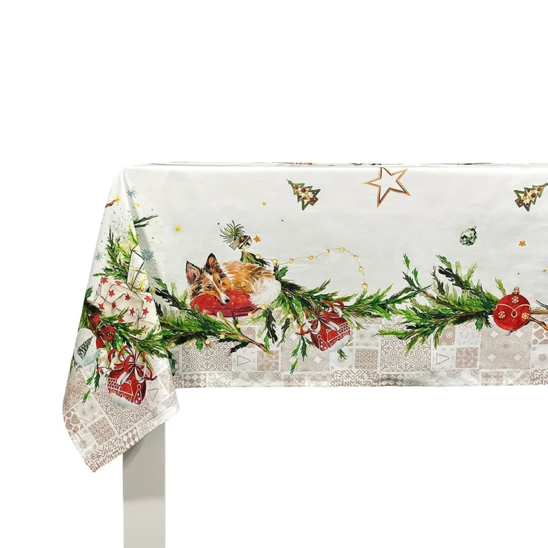 Toalha de mesa de Natal Naf Naf Puppies Xmas multicolor