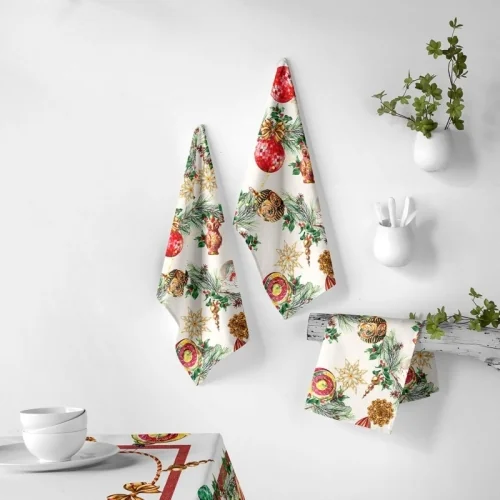 Toalhas de cozinha de Natal Naf Naf Decoração Natal multicolor