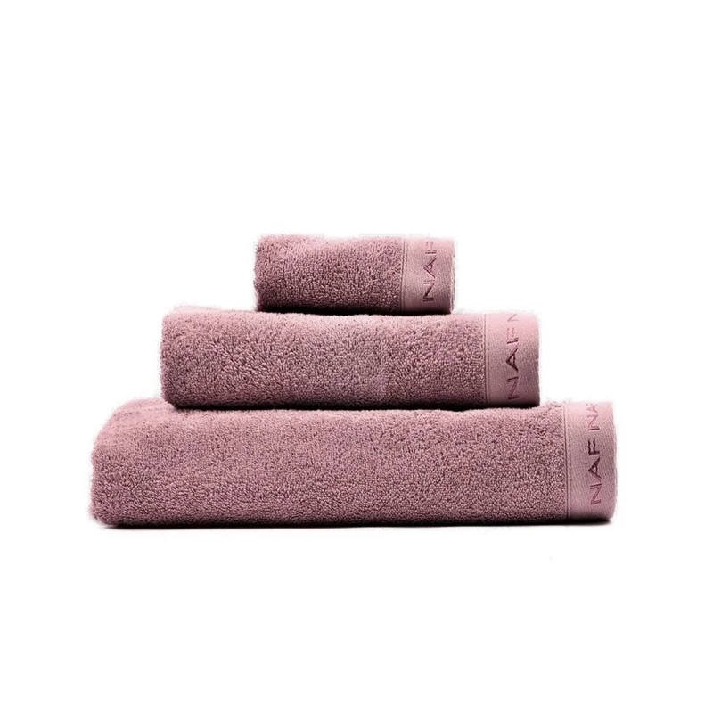 Naf Naf Set asciugamani da bagno casual color malva da 3 pezzi
